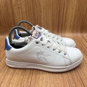 Kuru Roam Sneakers Women 7.5 White Blue Leather Orthopedic Comfort Low Top Shoes
